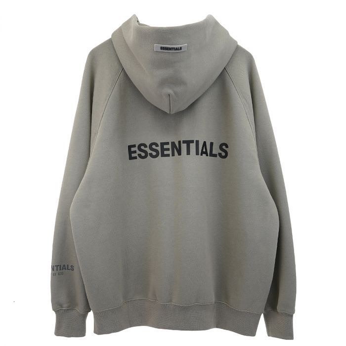 

Fog Essentials Cuffs Reflective Back Silicone Letter Zipper Hoodie Jacket, Black