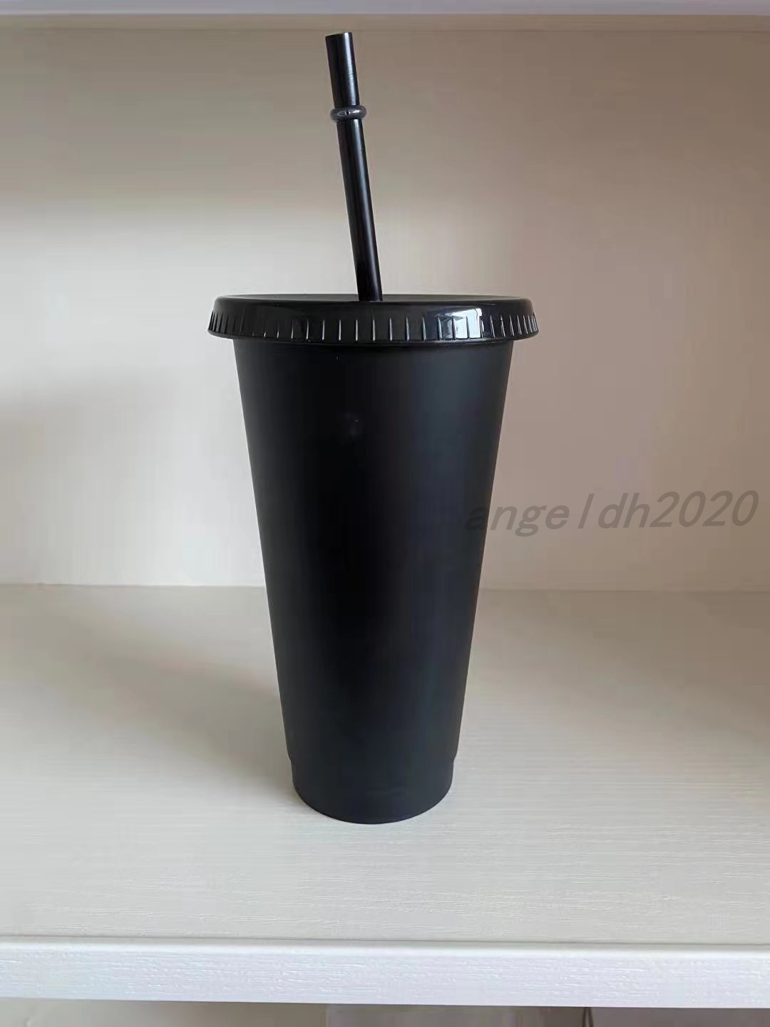 

24 oz plastic beverage juice cup and straw magic coffee cup custom starbucks plastic cup you can customize the logo, Black