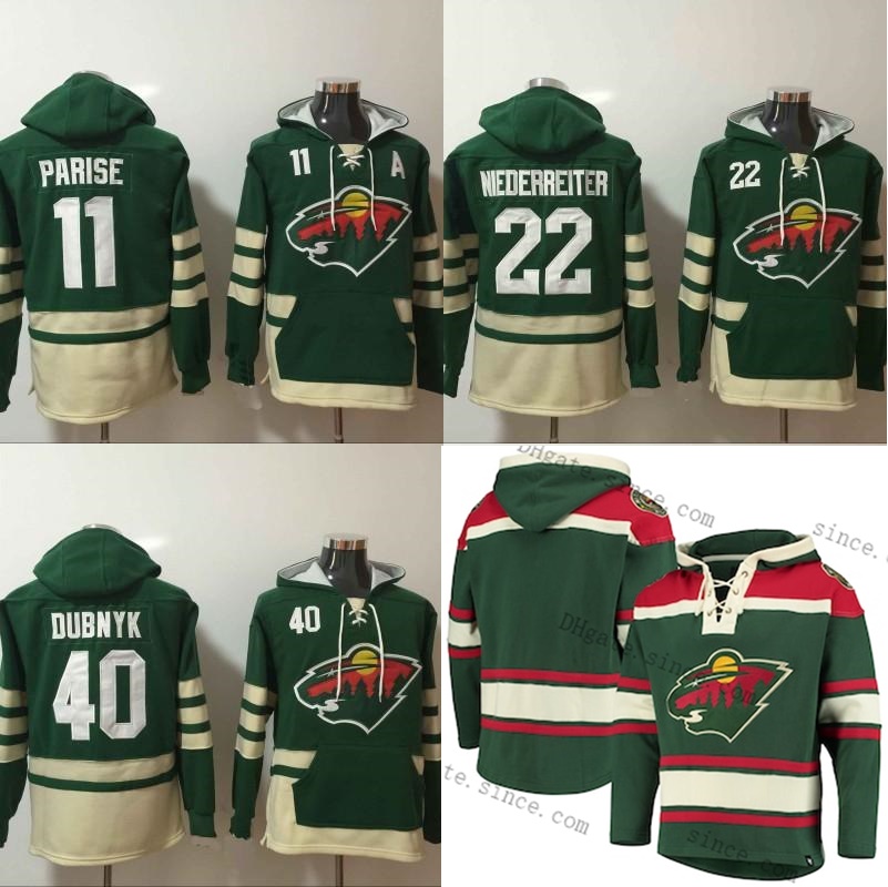 

2021 Minnesota Wild Hoodie Jersey 11 Zach Parise 20 Ryan Suter 22 Nino Niederreiter 40 Devan Dubnyk 64 Mikael Granlund Sweatshirts Jerseys, Black;red