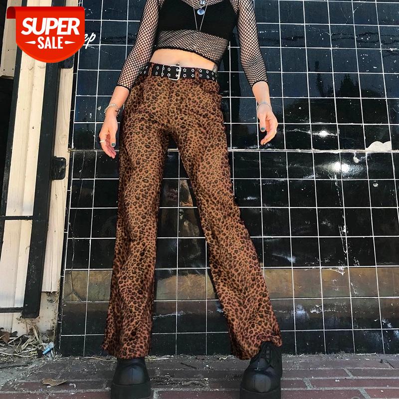 

Weekeep Leopard Print Fashion Cargo Pants Women High Waist Joggers Sweatpants Streetwear Slim Straight Long Trousers Vintage New #wO15, Black;white