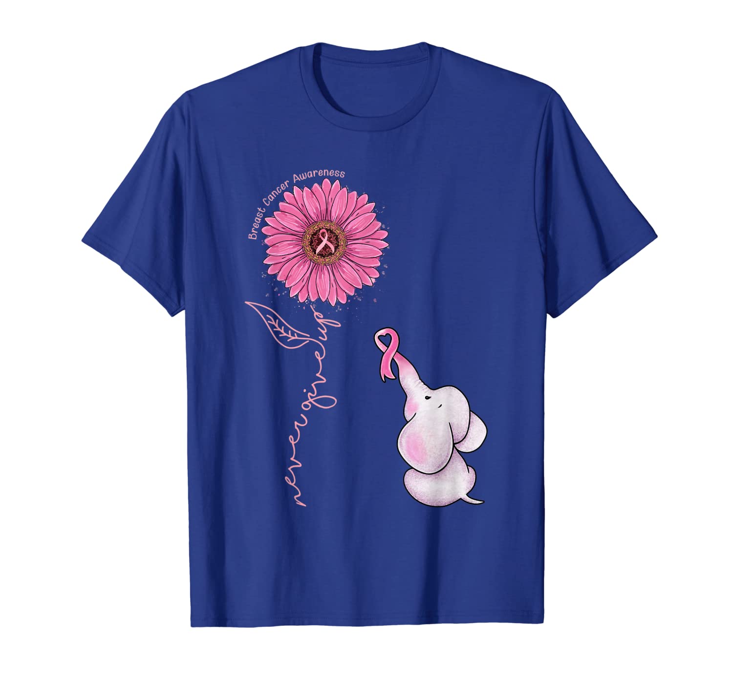 

Hippie Sunflower Elephant Shirt Breast Cancer Tshirt T-Shirt, White;black