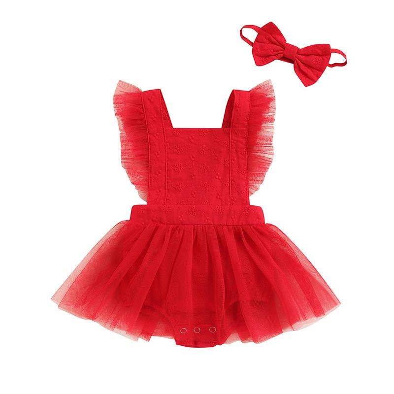 

Clothing Sets Baby's Clothes Girl Dress Sleeveless Square Neck High Waist Loose Casual Party Fall Princess Headband Children's Set, White