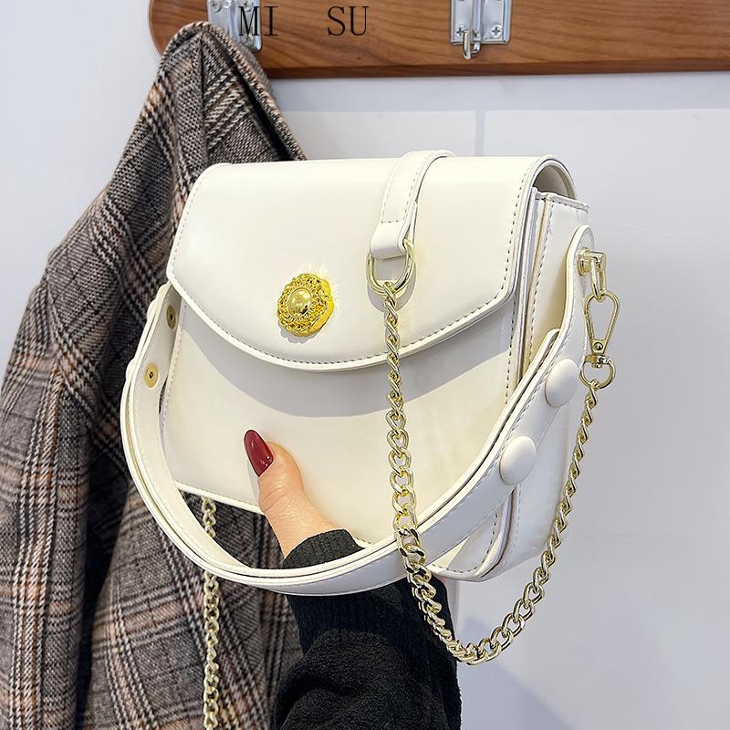 

Elegant Female Tote Armpit Bag 2021 Spring New High-quality PU Leather Women's Designer Handbag Vintage Shoulder Messenger Bag, Black