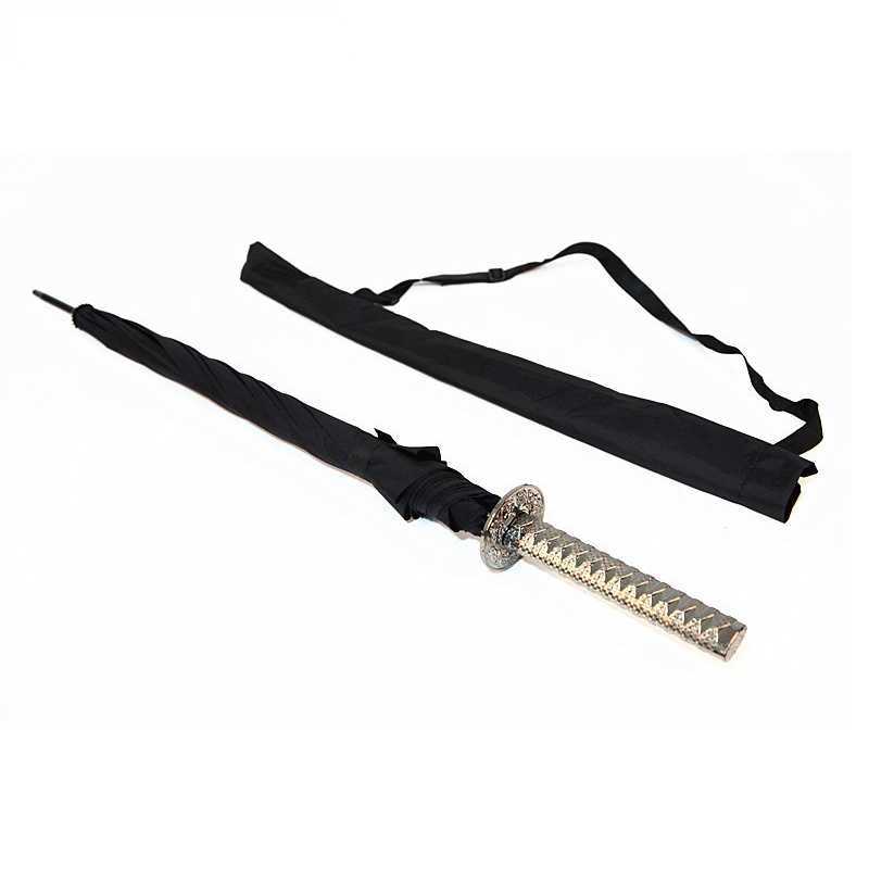 

Stylish Black Japanese Samurai Ninja Sword Katana Umbrella Sunny & Rainny Long-handle Umbrellas Semi-automatic 8 Ribs Umbrella H1015
