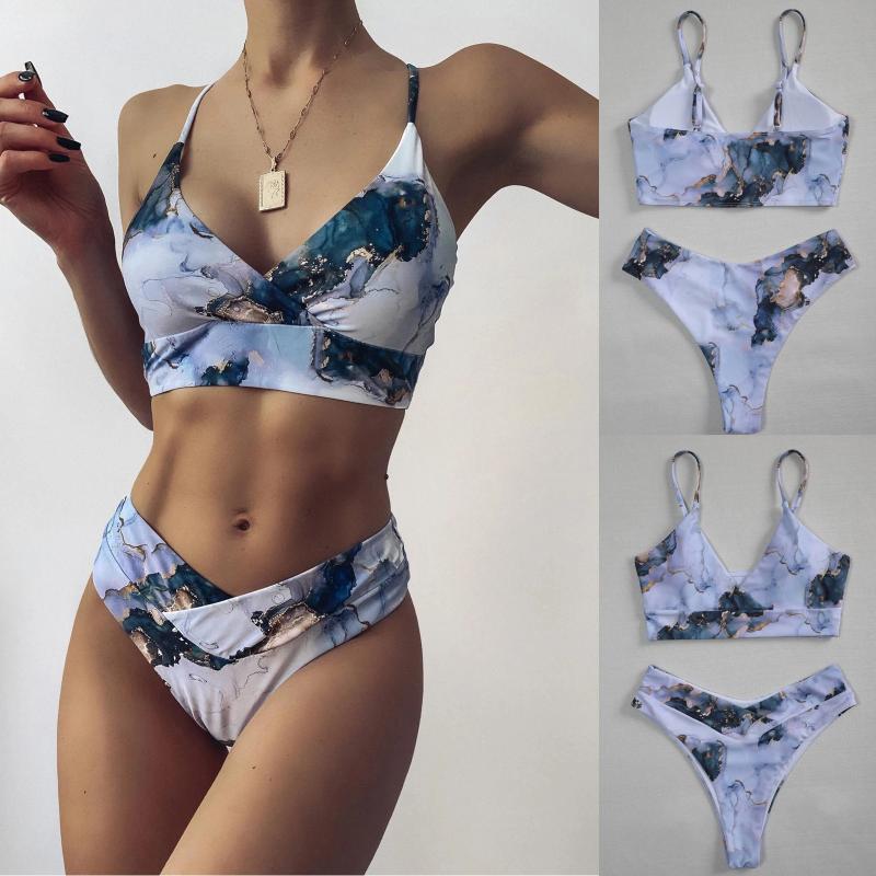 Maillots de bain pour femmes Bikini femmes coupe haute Bikinis Sexy Biquini maillot de bain Push Up maillot de bain femme natation couleur de l'e