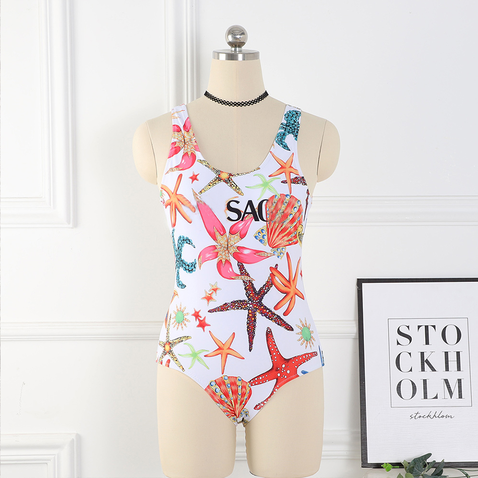 

2021 Luxurys Designers Womens Dress Bikini Sexy Beach Bikinis Summer Splits Swimsuit Fashion Letter Printed Strappy Siamese Split Style Swimwear One Piece -XL#22, Sky blue