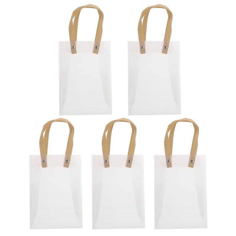 

Gift Wrap 5pcs Clear Tote Bag Transparent Wrapping Handy Storage