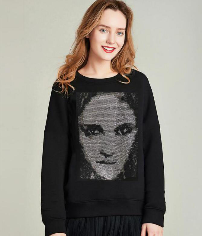 

New Fashion with Hoodie Cord Loose Style Strass Sweaters Winter Long Female Sleeve Pullovers Tops 2021 7ite, As shown in the figure