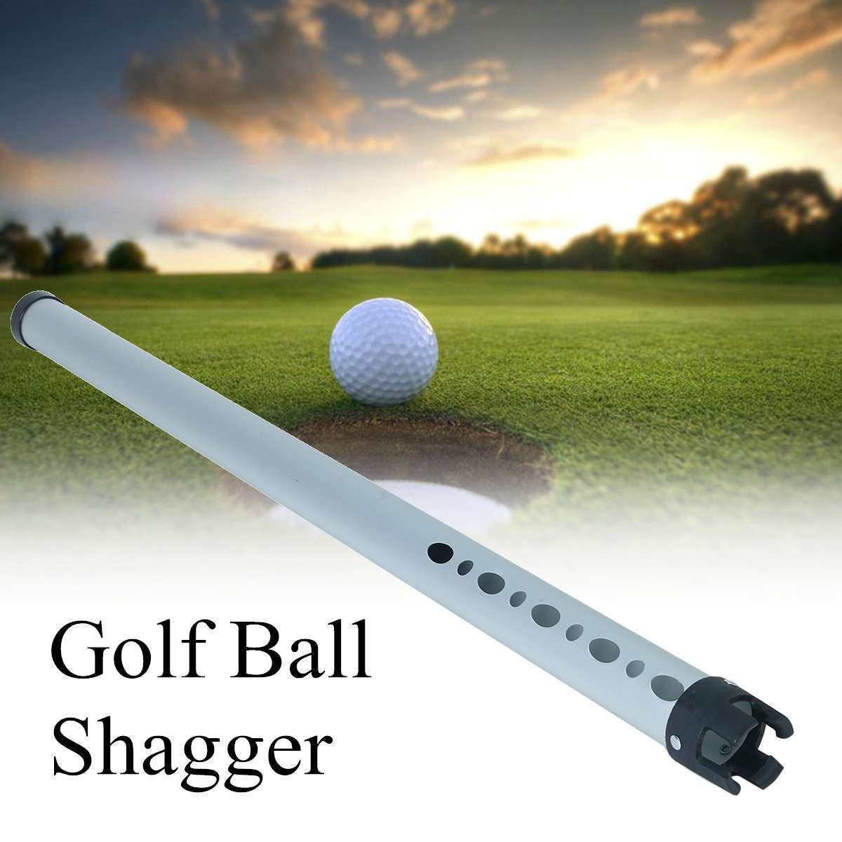 

Portable Aluminum Shag Tube Practice Golf Ball Shagger Picker Hold Up 23 Balls Picking Pick Up Balls Storage Golf Accessory 98cm 201124