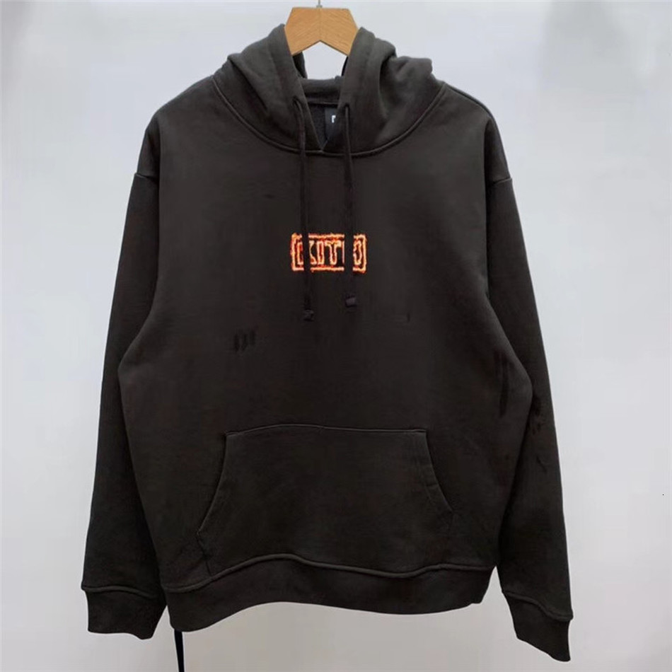 

2021 New Hoodie Men Women Kith Flame Hoodies Blaze Classic Box Pullovers High Quality Cotton Sweatshirts Inside Tag Label Jxti