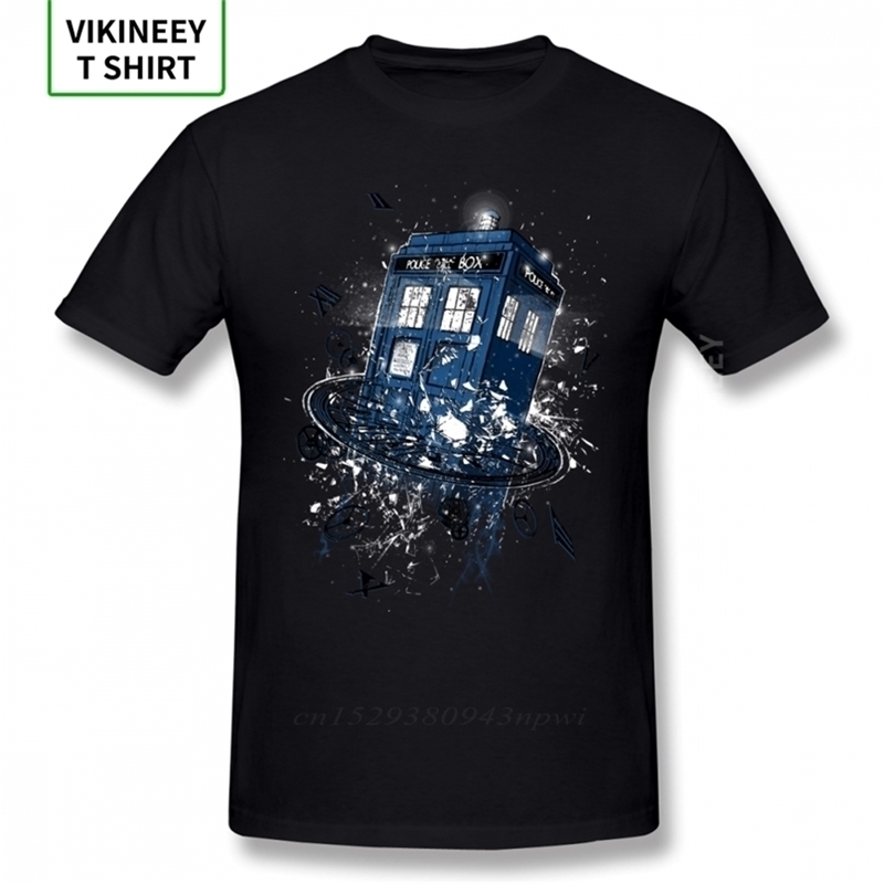 

Doctor Who DR Tardis Street Guys Tops & Tees Swag 100% Cotton Camiseta Shirt Male Graphic Short Sleeve Summer T shirt 210623, Black