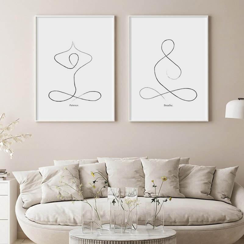 

Paintings Black White Yoga Nordic Minimalist Painting Posters Prints Line Drawing Woman Canvas Wall Art Pictures For Home Decora