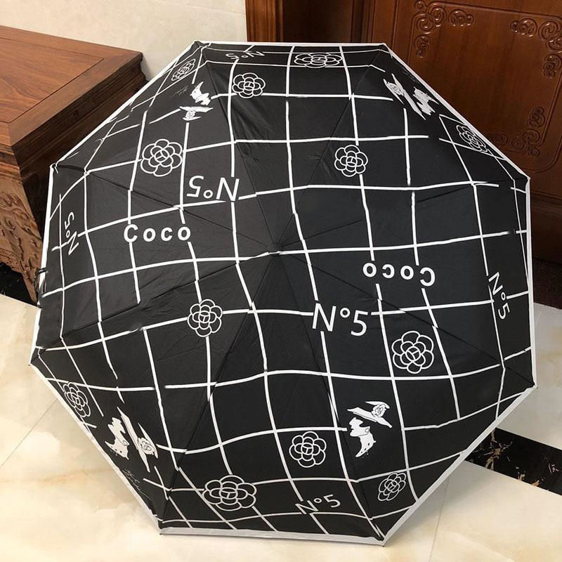 

Cartoon Durable Automatic Folding Luxury Umbrella High Quality Outdoor Travel Designer Letters Pattern Multifunction Sun Umbrellas, With box