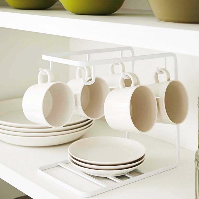 

Tabletop Wine Racks Metal Coffee Mug Holder Rack Organizer Stand With 6 Hooks Cup Storage For Kitchen Counter, Cabinet,Table, Display Drying