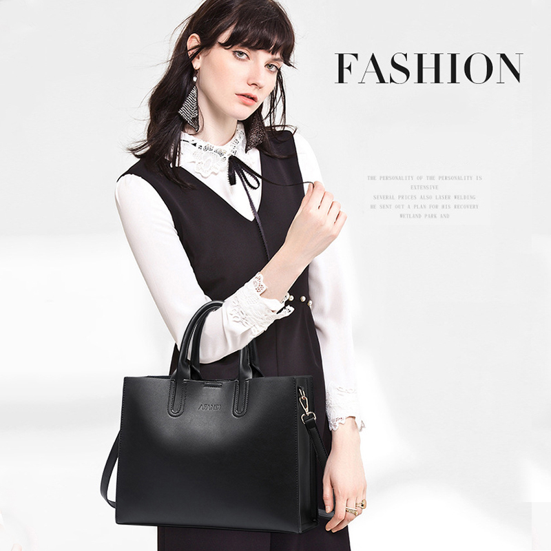 

Women Handbags Fashion Classic Designer 2019 Tote Shoulder Large Capacity High Quality Black Leather