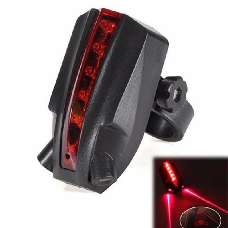 

2 Laser + 5 LEDs Beam Safety Warning Red Lamp Rear Bicycle Tail Light flashing model Night Safety for Warning Bike Accessorie