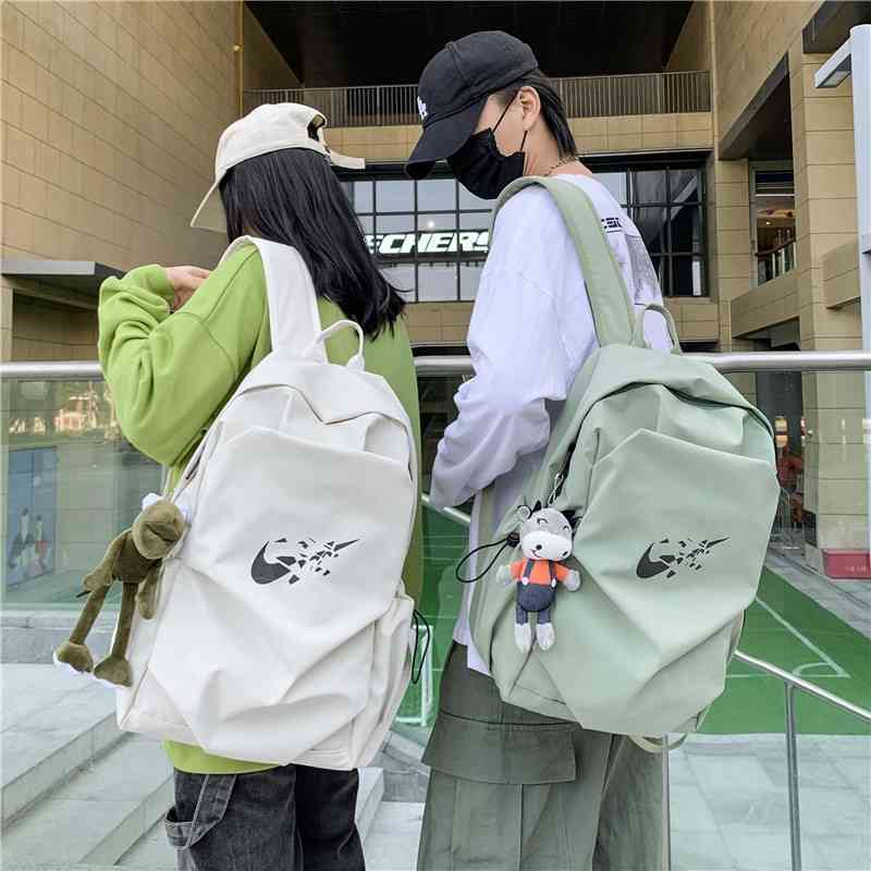 

Schoolbag ins new fashion men's and women's Korean version Harajuku junior high school students' Cool large capacity Student Backpack, Green