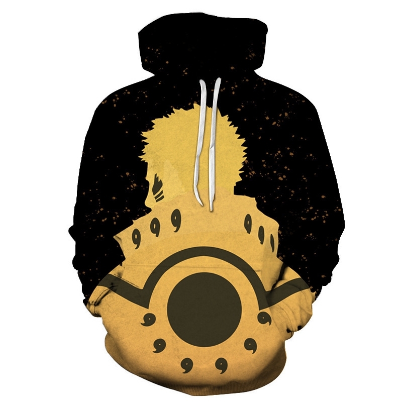 

Hot selling men's and women's sweater 3D printing Japanese animation Naruto Hoodie long sleeve Pullover, Black