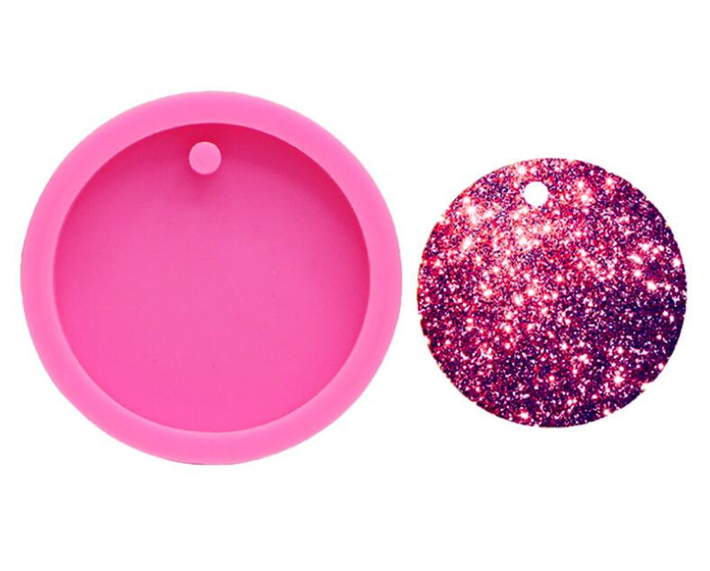 

5 cm Round Silicone Keychain Mold Resin Silicone Circle Keychain Pendant Clay Mold with DIY Keychain Decoration Homemade Chocolate