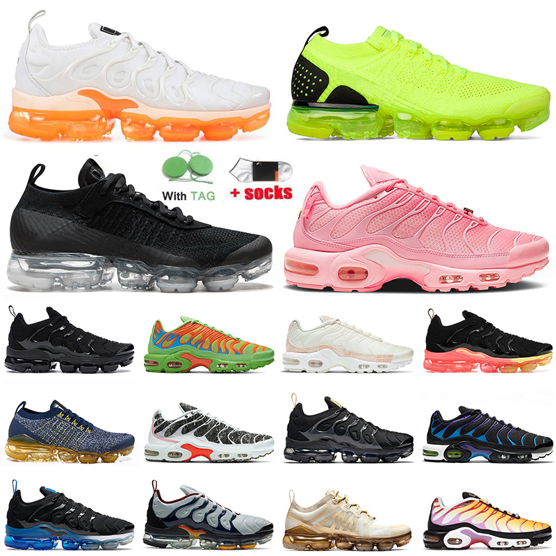 

2021 SIZE US 13 PLUS TN SE MOC FLY KNIT Run-2019 running shoes fresh creamsicle mens womens atlanta black royal pure platinum sports sneakers trainers EUR 36-47, W13 39-47 black royal (1)