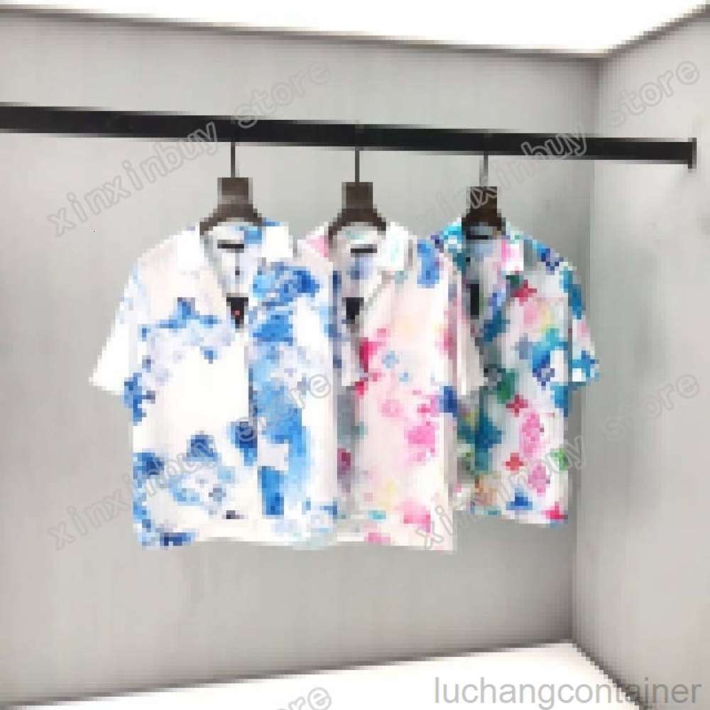 

21ss men printed t shirts designer paris watercolor letter clothes short sleeve mens shirt tag black yellow, Multi