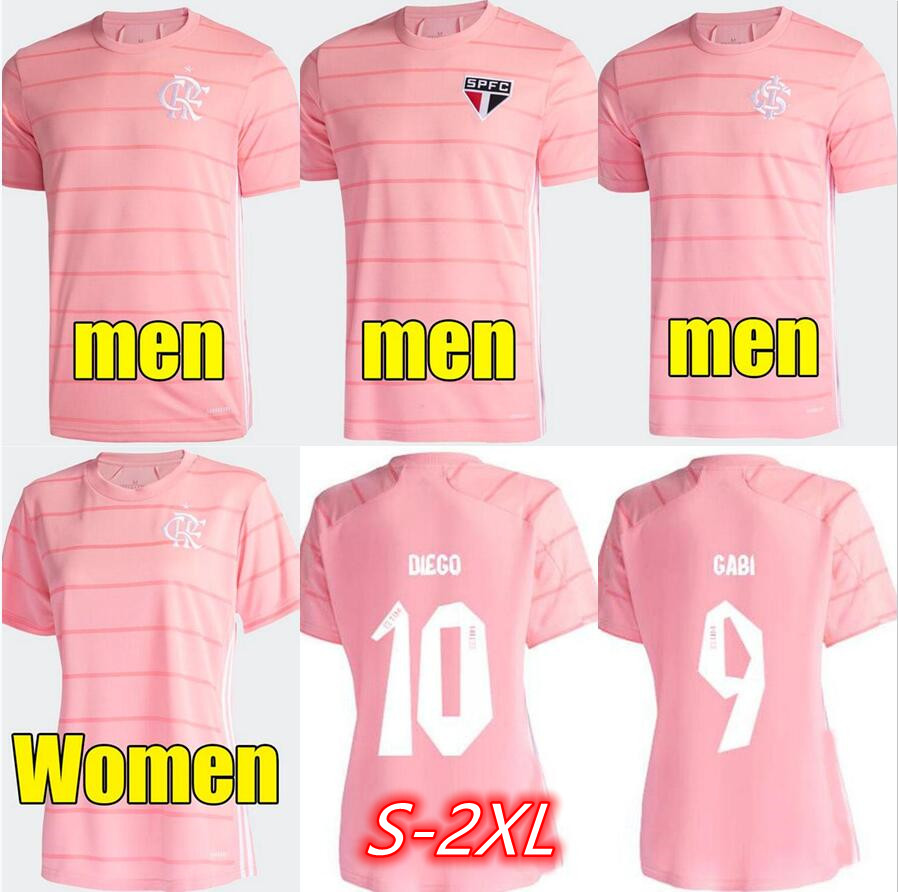 

S-2XL Camisa Outubro Rosa Flamengo soccer jerseys men and women 2021/22 Sao Paulo SC Internacional pink special football shirts SCI SPFC Mengo October rose shirt, 21/22