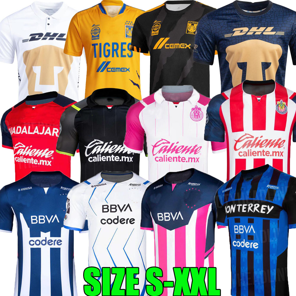 

LIGA MX 2021 2022 Tigres UANL third soccer jerseys MONTERREY RAYADOS Guadalajara Chivas home away THAUVIN GIGNAC NICO LOPEZ 21 22 football shirts maillot de foot tops, Home fans