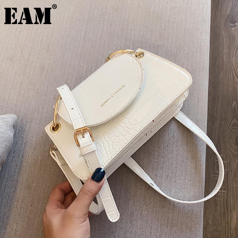 

[EAM] Women Early Spring New Retro Small PU Leather Flap Personality All-match Crossbody Shoulder Bag Fashion Tide 2021 18A1988, Black