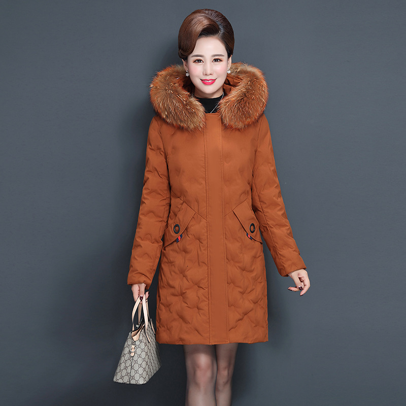 

Elegant Autumn and Winter Long Jacket 2021new Middle-aged Large Size Down Female Fashion Cotton Coat Aqzh