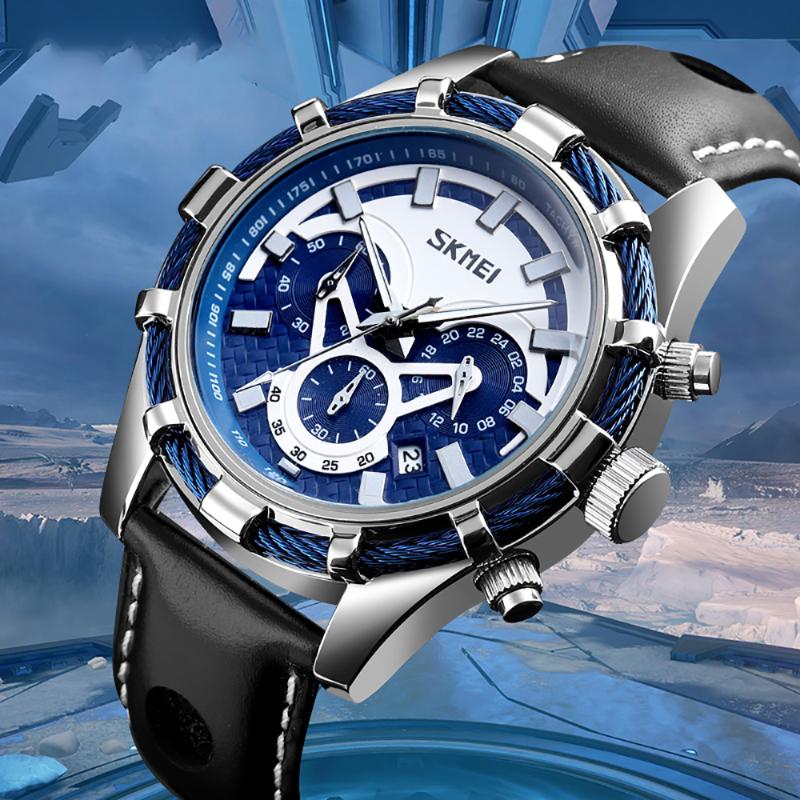 

Wristwatches SKMEI Top Luxury Quartz Watch Men Alarm Clock Chrono Sports Waterproof Watches Montre Homme Multifunction Reloj Hombre, Gold