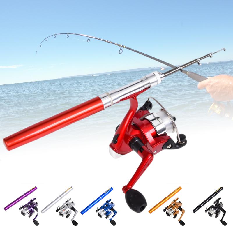 

Boat Fishing Rods Rod Mini Pocket Fish Pen Aluminum Alloy And Reel Wheel Tackles Small Sea Pole Accessories