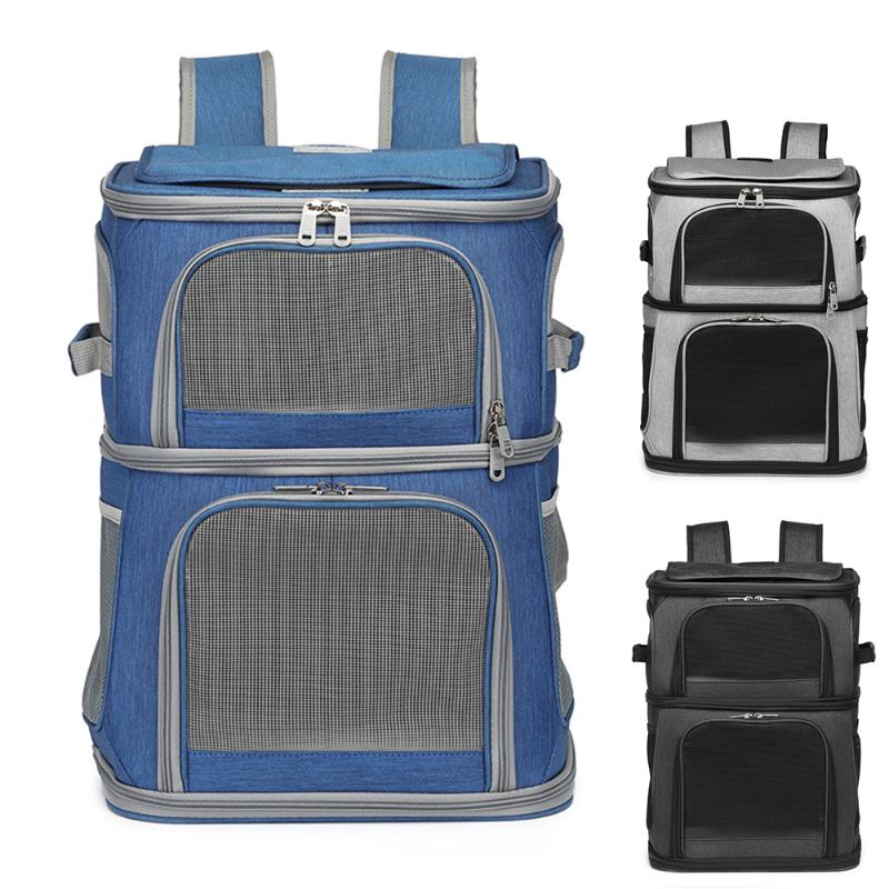 

Dog Car Seat Covers Double-layer Cats Carrier Backpack Folding Breatheable Mesh For Dogs Puppy Durable Oxford Cloth Outdoor Camping Travel B