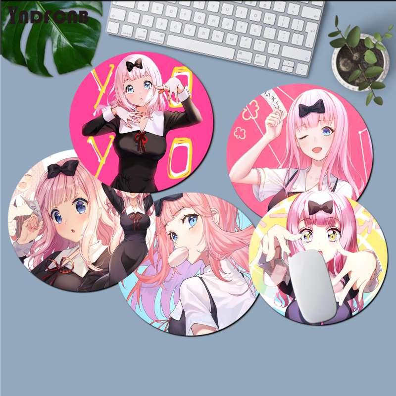 

Mouse Pads & Wrist Rests Anime Kaguya-sama Love Is War Fujiwara Chika Gaming Round Pad Computer Mats Mousepad Rug For PC Laptop Notebook