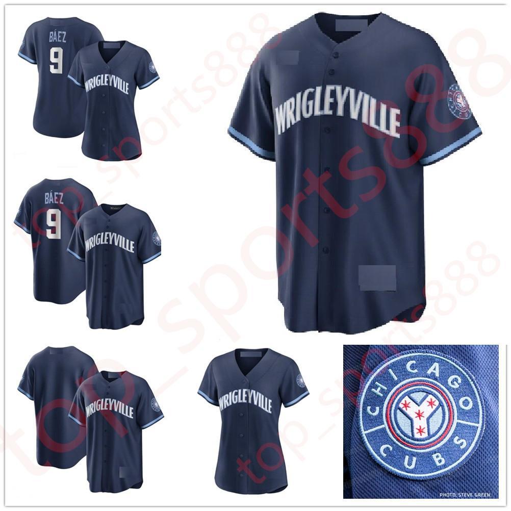 

2021 Cubs Baseball Jerseys Wrigleyville City Connect Jersey Joc Pederson Adbert Alzolay David Bote Willson Contreras Javier Baez Kyle Hendri, Blue;black