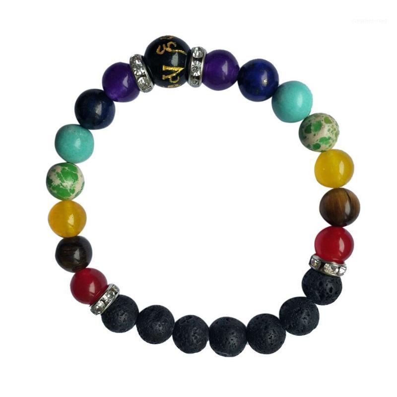 

Creative Multicolor Bracelet Crystal Volcanic Stone Jewelry For Men And Women Girls Can Wear Bohemian Retro Style F717 Bangle
