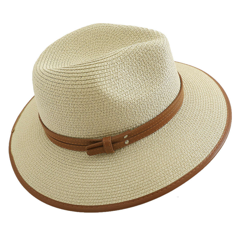

Summer British women's straw hat jazz seaside travel Sun Hat Women's sun, Blue;gray