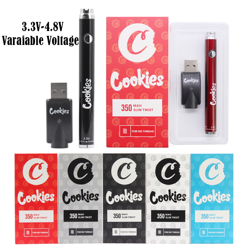 

Cookies SF Slim Twist Vape Pen Battery 350mAh Bottom Preheat EGO 510 Thread adjustable voltage battery