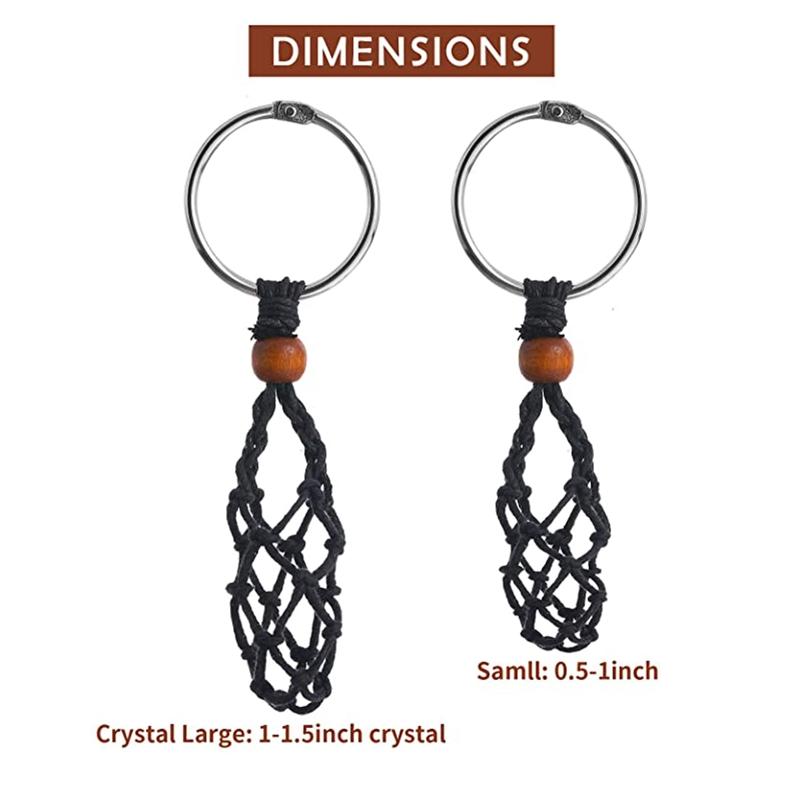

Keychains L21E Hand-Woven Replacement Cord Stone Holder With Keyring For Keychain Pendant Container Car Home Office Decor