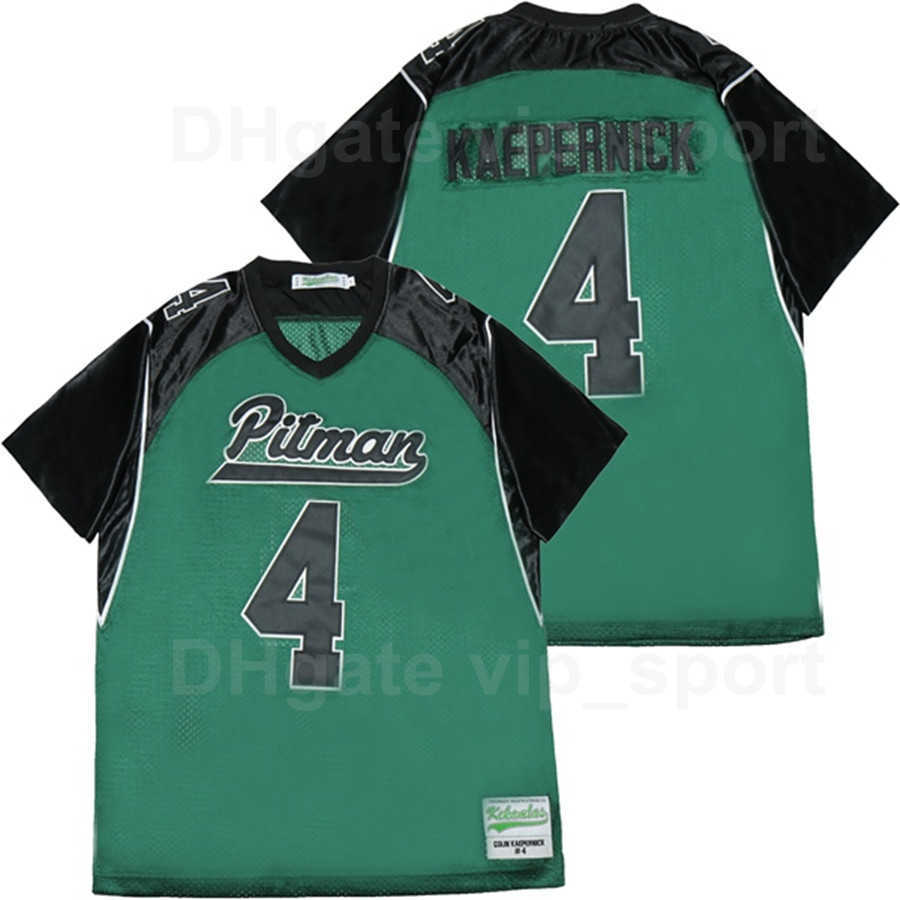 

John H. Pitman Football 4 Colin Kaepernick High School Jersey Men Team Color Green Sport Pure Cotton All Stitched Breathable Top Quality, 10 grey