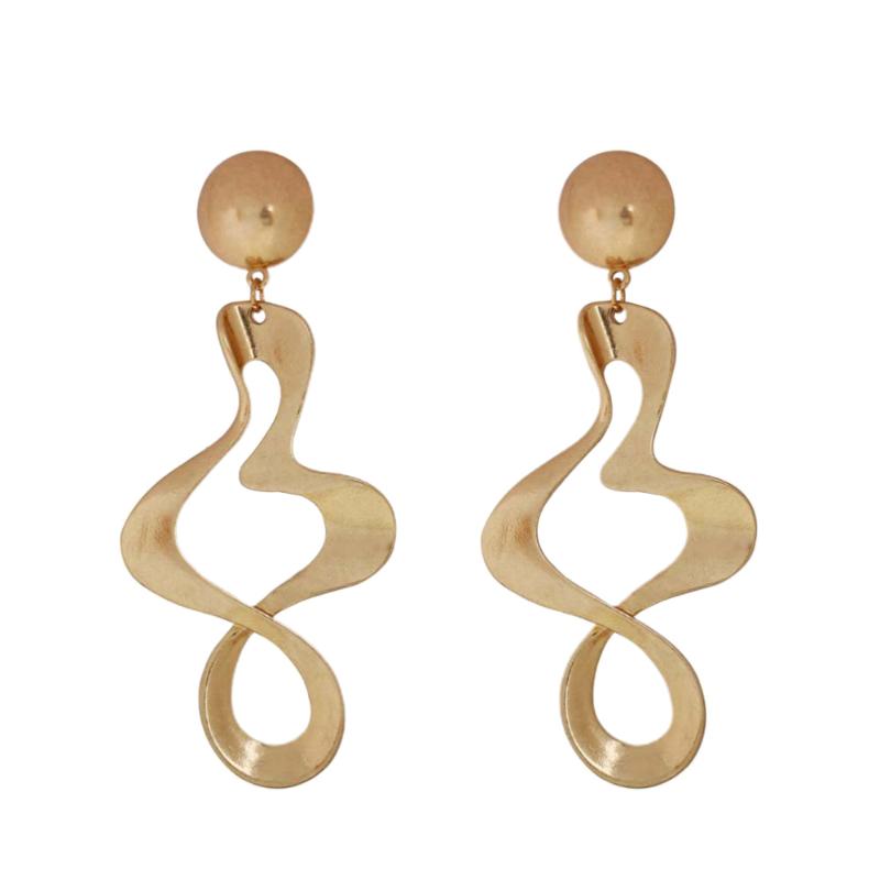 

Dangle & Chandelier Creative Wave Eardrop Fashion Spiral Earring Alloy Jewelry For Woman Lady Female