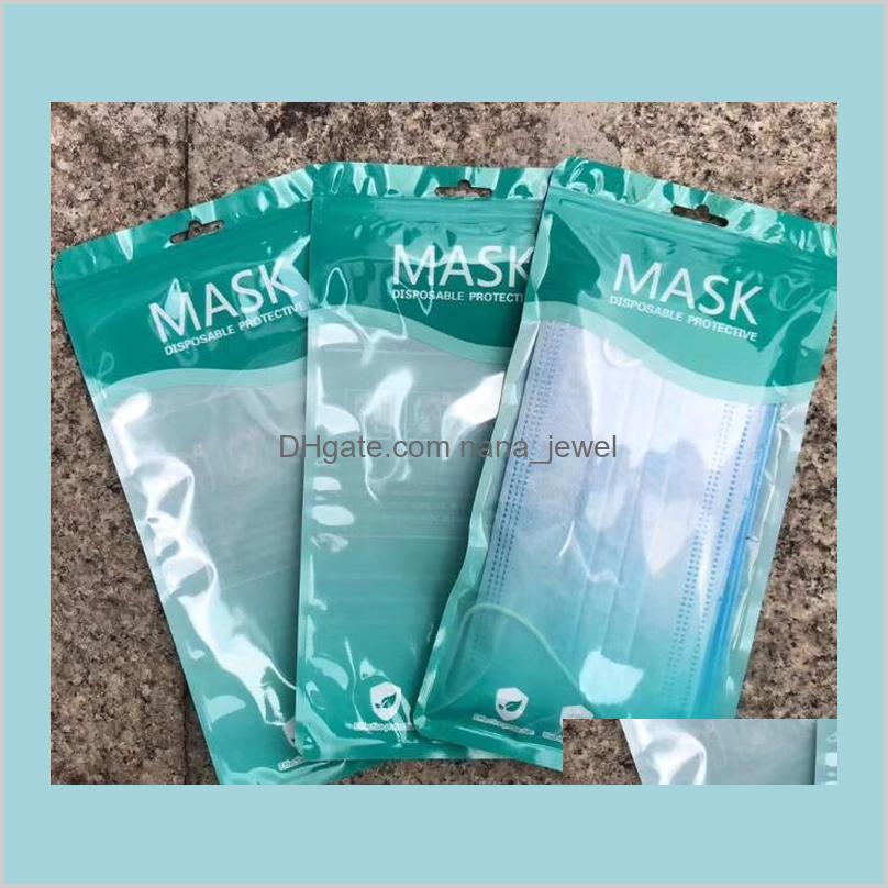

In Stock Mask Packing Bags Zipper Opp Bag Retail Packaging Bags English Translucent Plastic Ziplock Bag For Masks Gga3448-3 Stzqh Tumqx