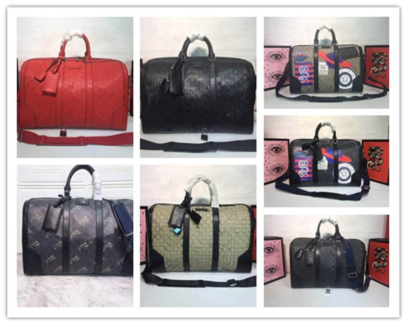 

Designer Luxury Boston Bag Signature PVC x Leather 474131 Black Gray Pvc Vinyl Chloride Sherry Line Canvas Travel Bags Size 45*27*24cm NEW 4TXA