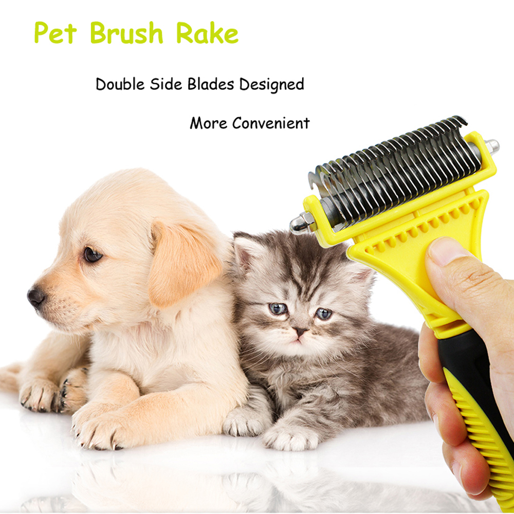

2021 New Dematting Pente Multi-functional Practical Scope Pet Undercoat Rake Grooming Tool with Two Sides Remove Hair 5oll, Violet