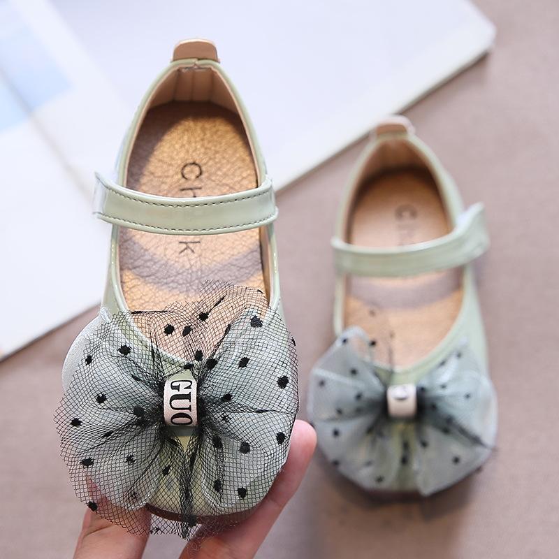 

Flat Shoes Born Baby Girl Tulle Bow Princess Ballerinas Soft Sole Leather Buckle Strap Heel Toddler Sandals 0-3Years, Black;grey