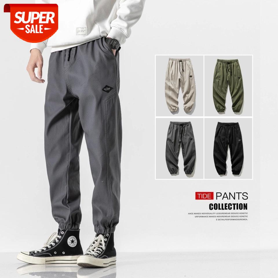 

HIP HOP Streetwear Sport 2021 Spring Autumn Harem Rock Cargo Men'S Grey Black Pants Fashions Joggers Casual Skateboard Trousers #VY9P
