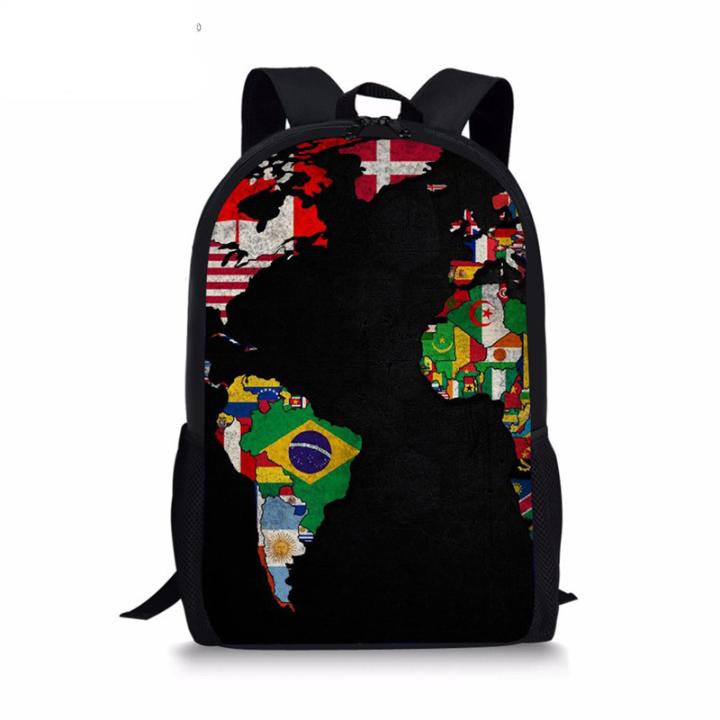 

School Bags Vintage Pattern Bag For Boys Kids Girls Book Causal Women Men Backpack Children Geography Rucksack, Hwd0215c