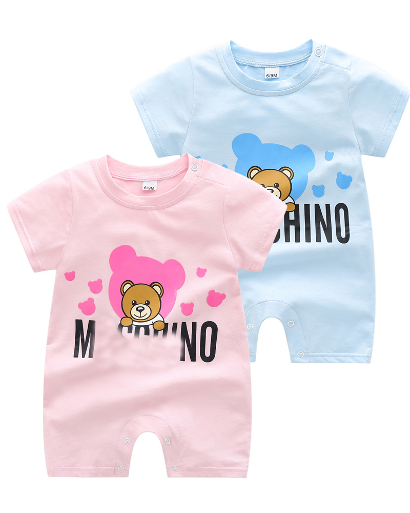 

Baby Infant Designer Clothes Short Sleeve  Girl Romper Cotton Baby Clothing Toddler Boy Designer Clothes, 001