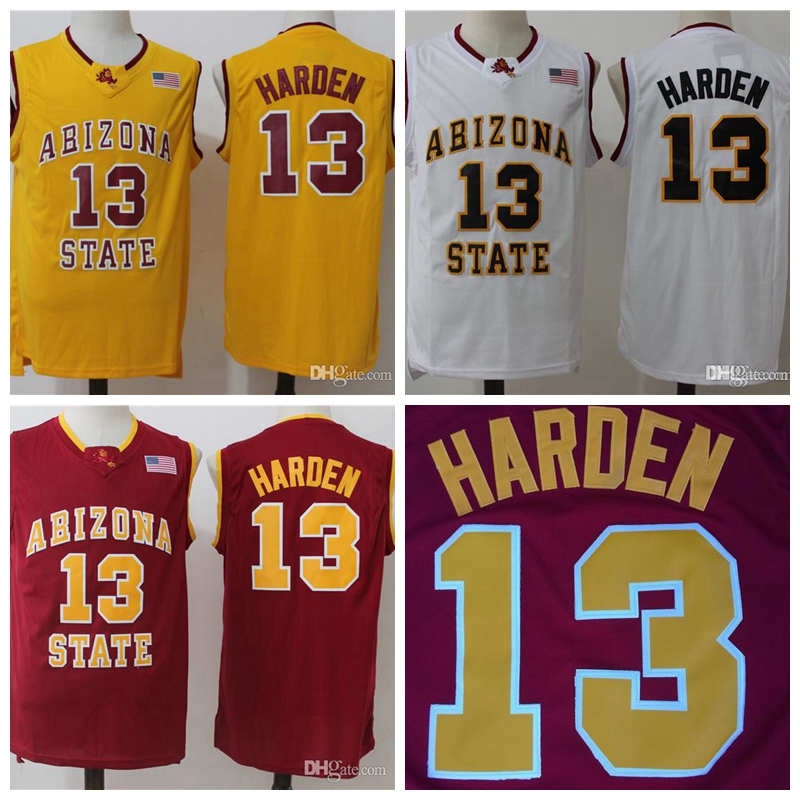 

Ship from US Jame 13 Harden ASU Basketball Jersey Arizona State College Sun Devils For Fans Shirts S-XXL, White
