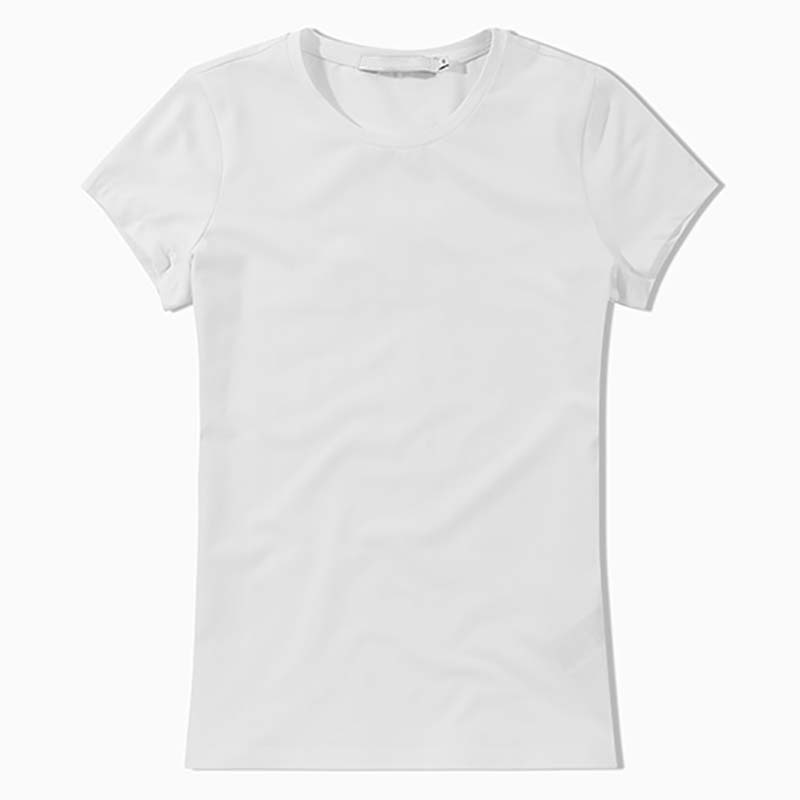 

No. 504 High Quality Ladies Slim Round Neck T-shirt Fashionable Comfortable Breathable Pure Cotton, White