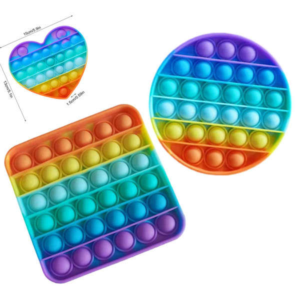 

US STOCK Hot Sale Push Popit Bubble Sensory Fidget Toy Autism Squishy Stress Reliever Toys Adult Kid Unicorn Pop it Fidget Toys DHL